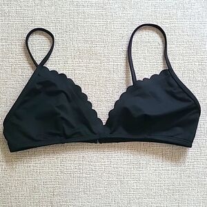J Crew black scalloped bikini top